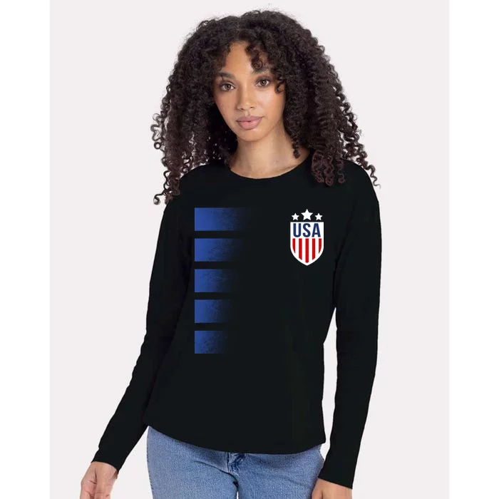 Cool USA Soccer Womens Cotton Relaxed Long Sleeve T-Shirt