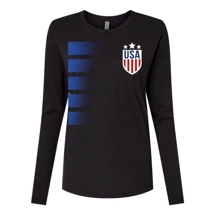 Cool USA Soccer Womens Cotton Relaxed Long Sleeve T-Shirt