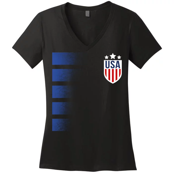 Cool USA Soccer Women's V-Neck T-Shirt