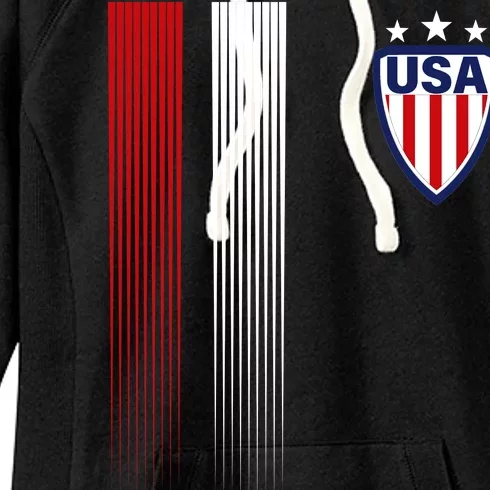 Cool USA Soccer Jersey Stripes Women's Fleece Hoodie