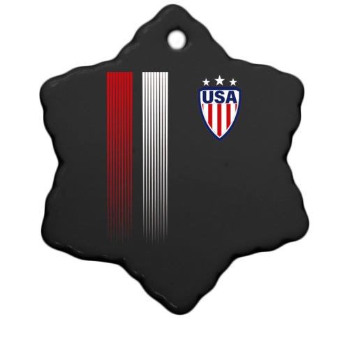 Cool USA Soccer Jersey Stripes Christmas Ornament