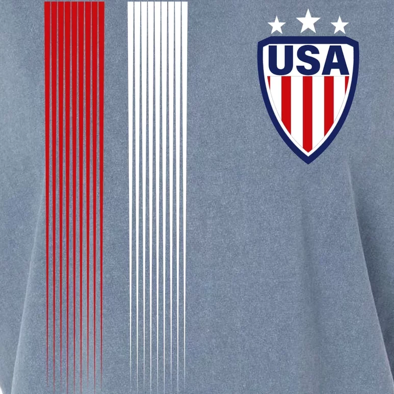 Cool USA Soccer Jersey Stripes Garment-Dyed Women's Muscle Tee