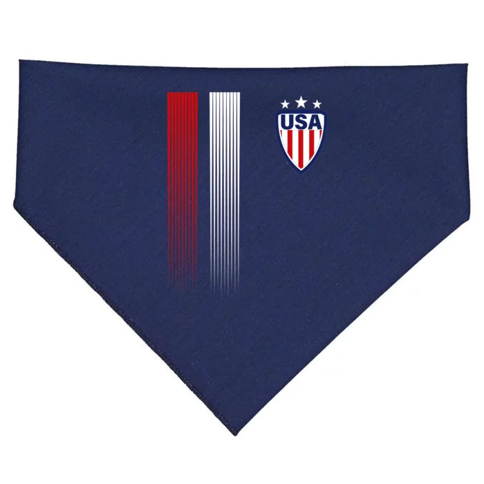 Cool USA Soccer Jersey Stripes USA-Made Doggie Bandana