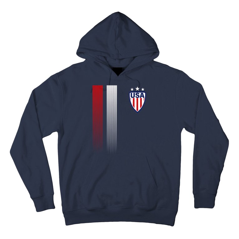 Cool USA Soccer Jersey Stripes Hoodie