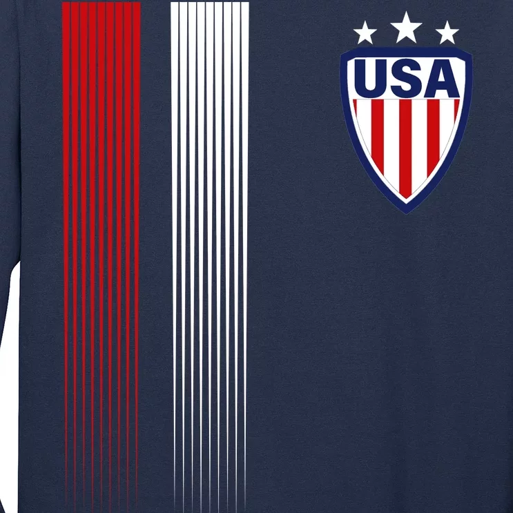 Cool USA Soccer Jersey Stripes Long Sleeve Shirt