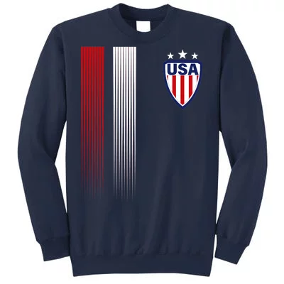 TeeShirtPalace Cool USA Soccer Jersey Stripes Long Sleeve Shirt