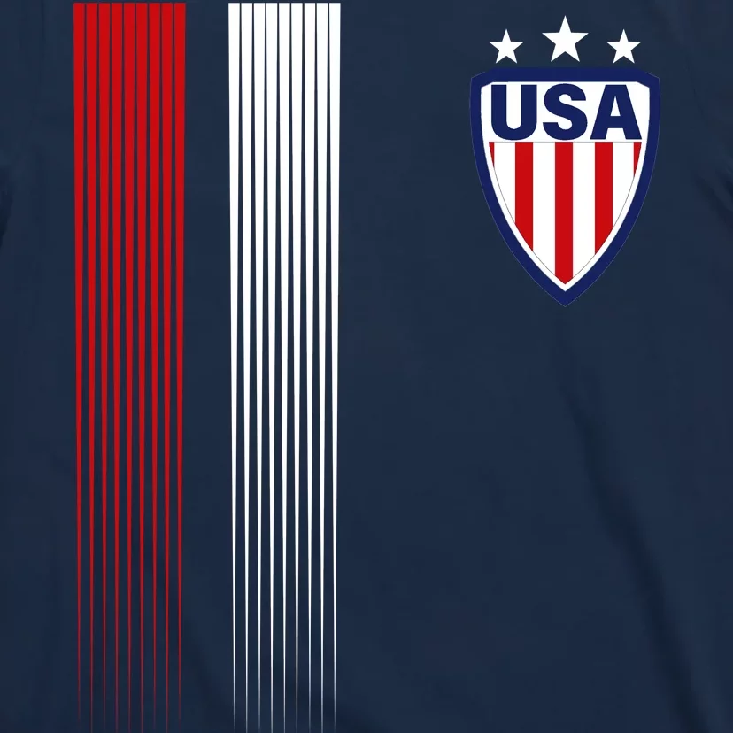 Cool USA Soccer Jersey Stripes T-Shirt
