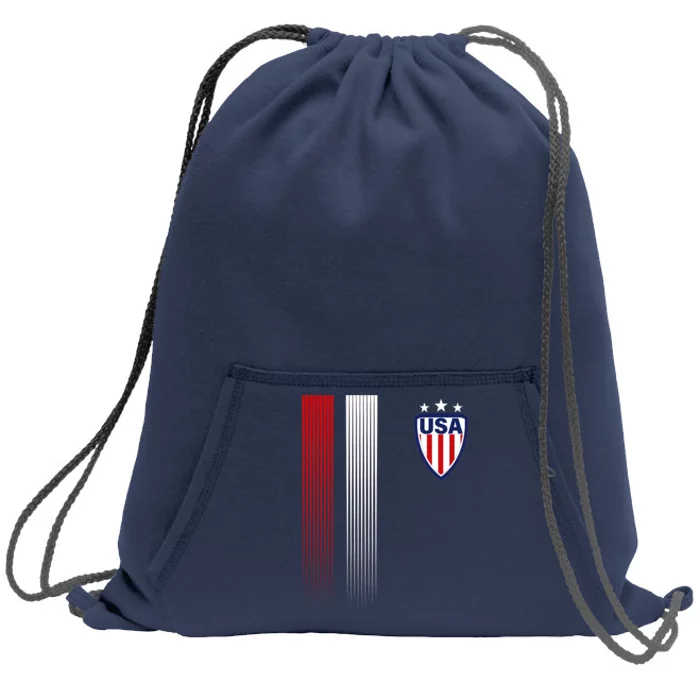 Cool USA Soccer Jersey Stripes Sweatshirt Cinch Pack Bag