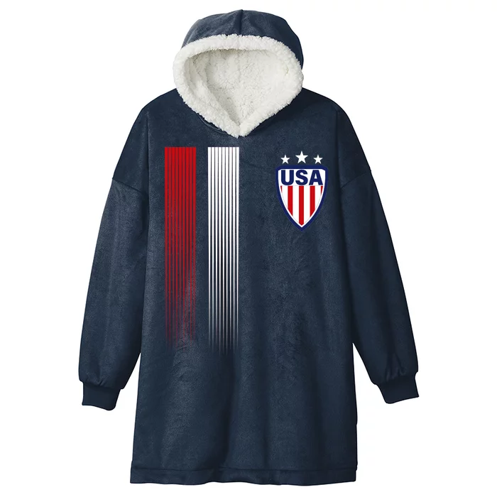 Cool USA Soccer Jersey Stripes Hooded Wearable Blanket