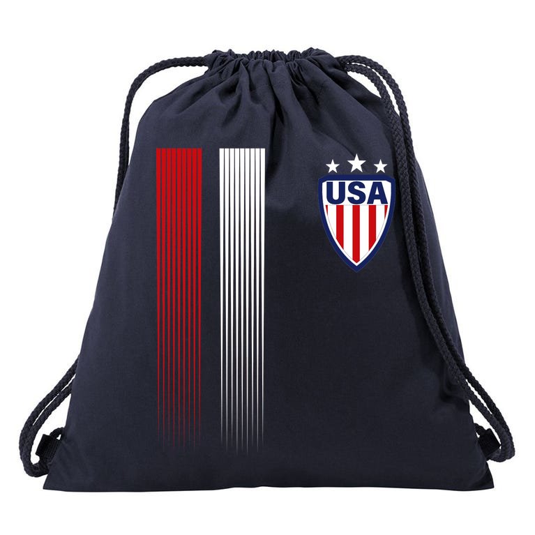 Cool USA Soccer Jersey Stripes Drawstring Bag