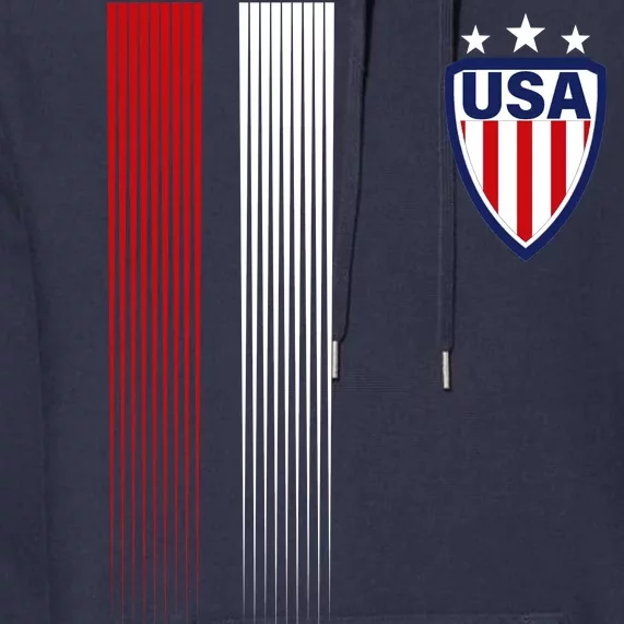 Cool USA Soccer Jersey Stripes Premium Hoodie