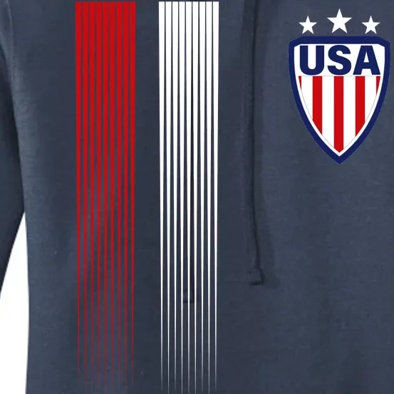 Cool USA Soccer Jersey Stripes Women's Pullover Hoodie