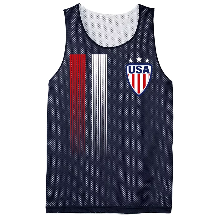 Cool USA Soccer Jersey Stripes Mesh Reversible Basketball Jersey Tank