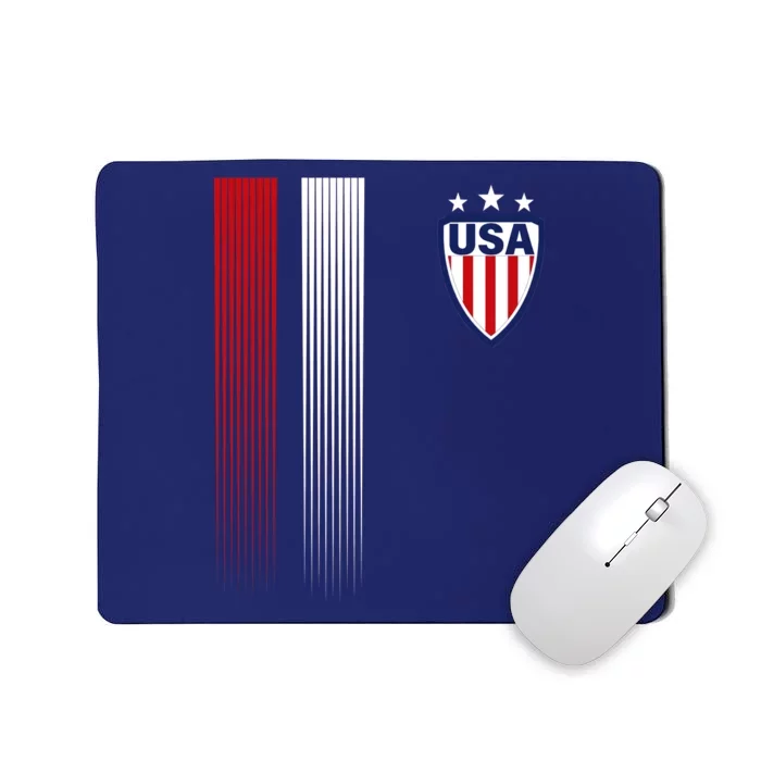 Cool USA Soccer Jersey Stripes Mousepad