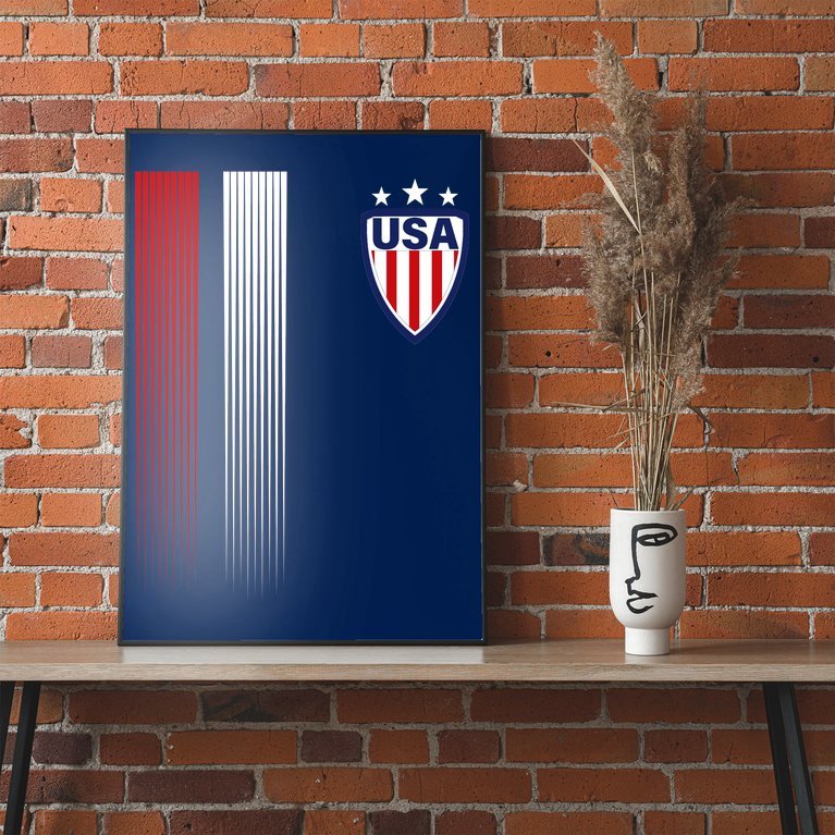 Cool USA Soccer Jersey Stripes Poster