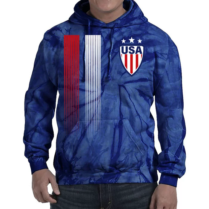 Cool USA Soccer Jersey Stripes Tie Dye Hoodie