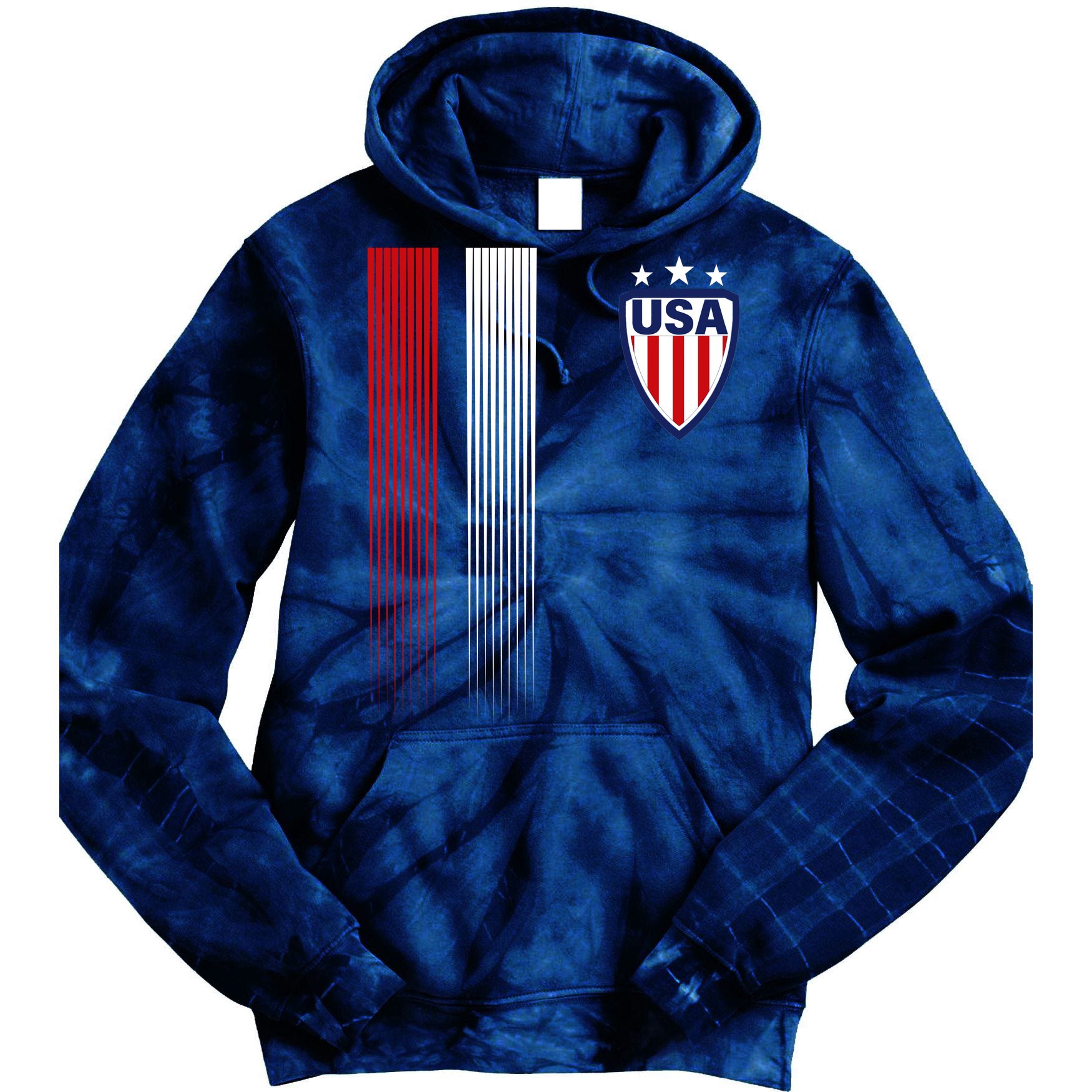 Cool USA Soccer Jersey Stripes Tie Dye Hoodie