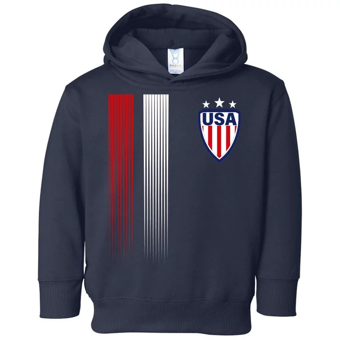 Cool USA Soccer Jersey Stripes Toddler Hoodie