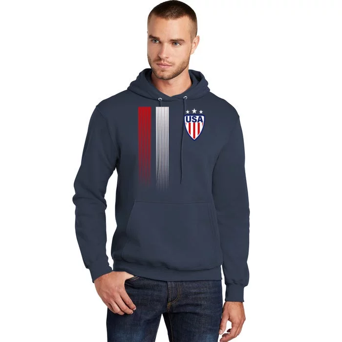 Cool USA Soccer Jersey Stripes Tall Hoodie