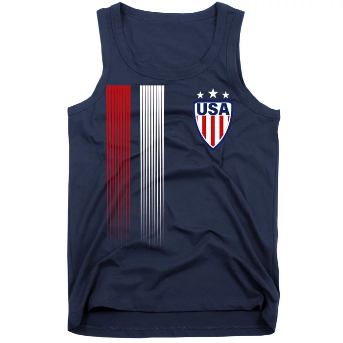 Cool USA Soccer Jersey Stripes Tank Top