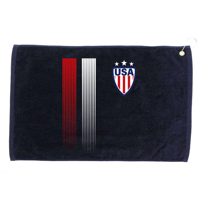 Cool USA Soccer Jersey Stripes Grommeted Golf Towel