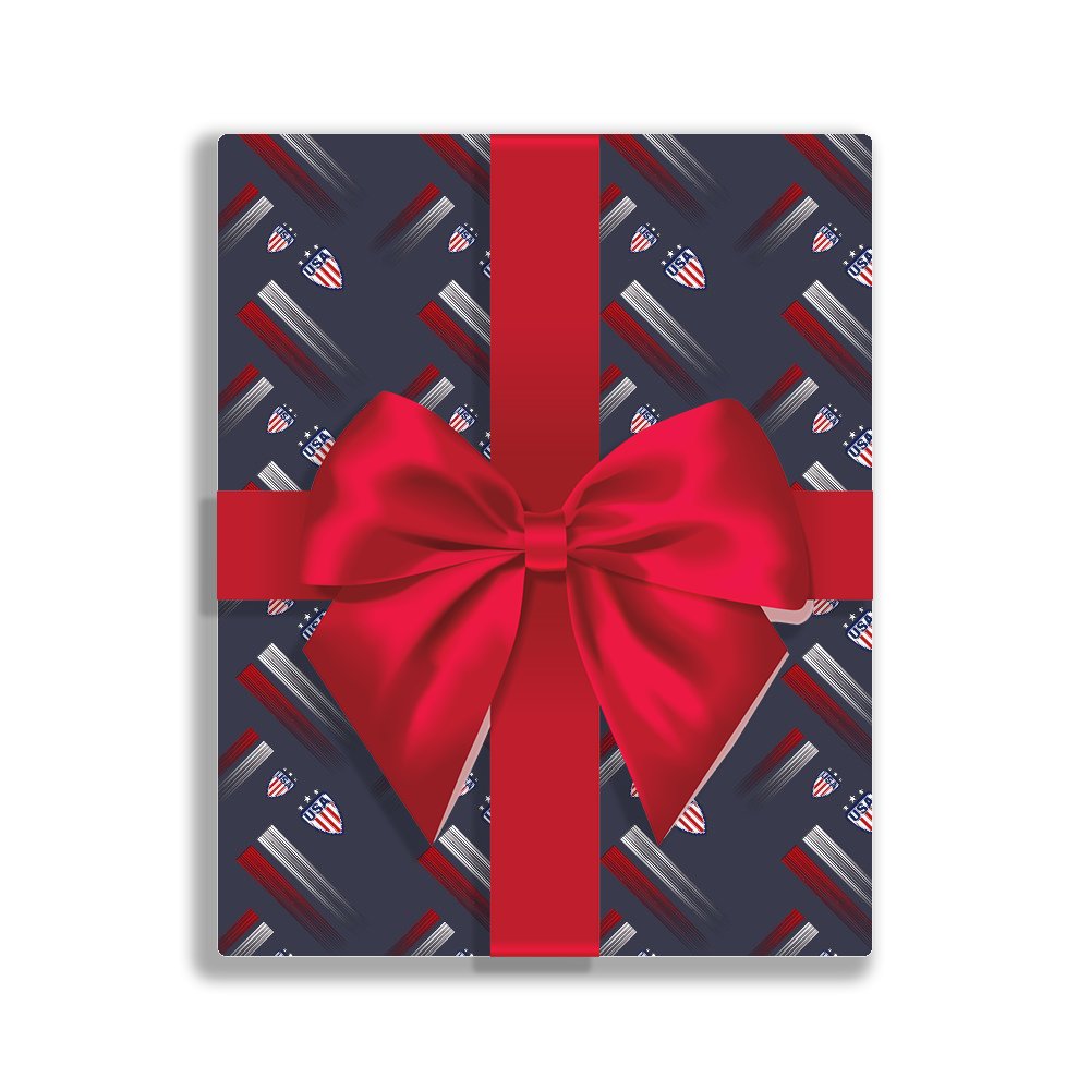 Cool USA Soccer Jersey Stripes Wrapping Paper