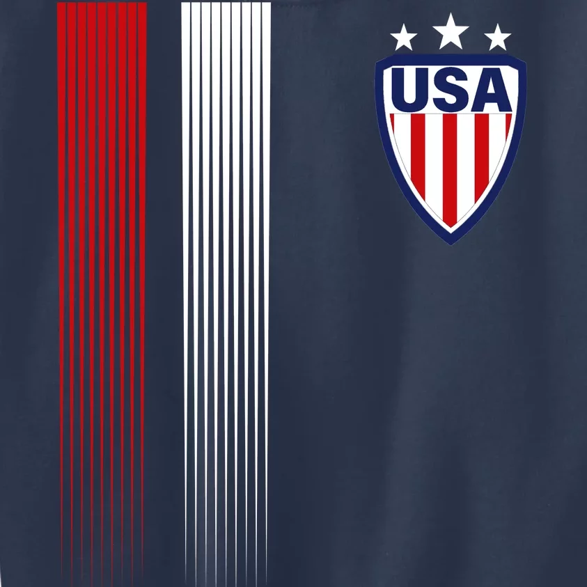 Cool USA Soccer Jersey Stripes Kids Sweatshirt