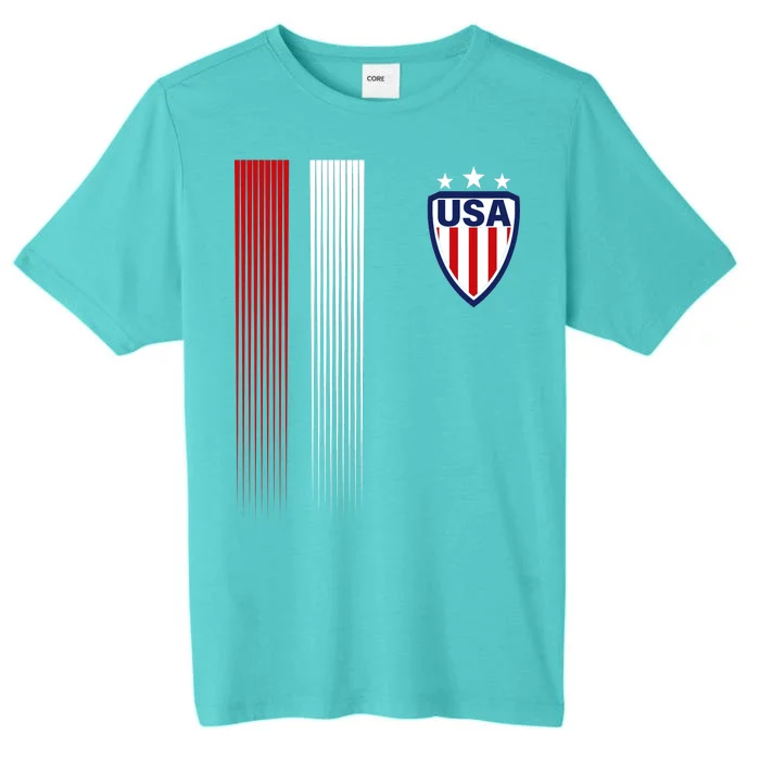 Cool USA Soccer Jersey Stripes ChromaSoft Performance T-Shirt