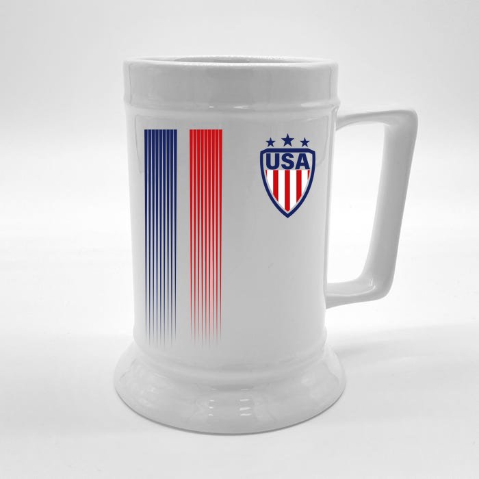 Cool USA Soccer Jersey Stripes Front & Back Beer Stein