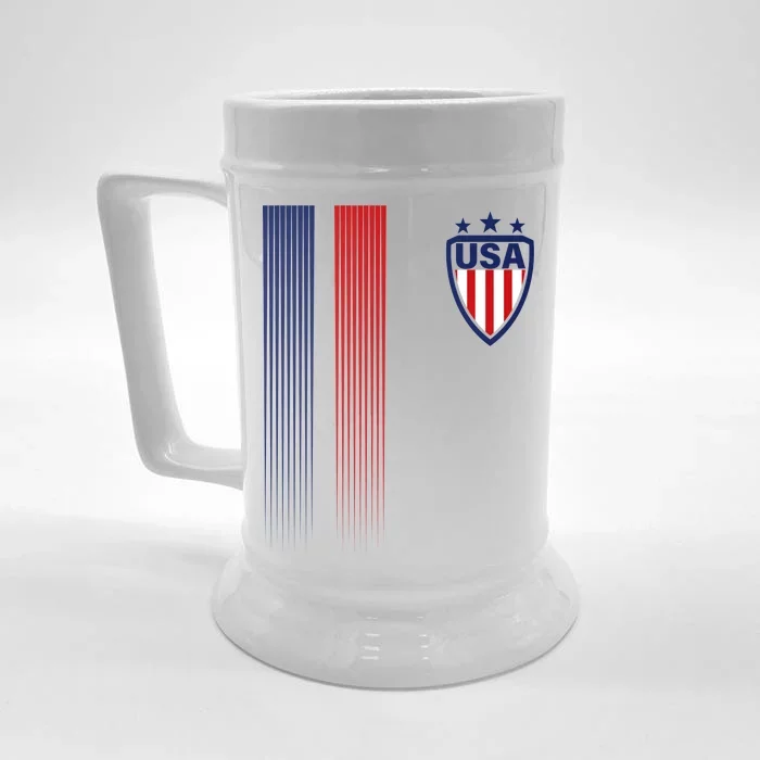 Cool USA Soccer Jersey Stripes Front & Back Beer Stein