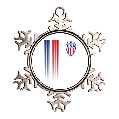 Cool USA Soccer Jersey Stripes Metallic Star Ornament