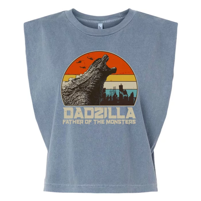 Cool Vintage Dadzilla Father Of Monsters Garment-Dyed Women's Muscle Tee