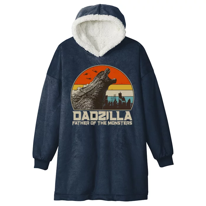 Cool Vintage Dadzilla Father Of Monsters Hooded Wearable Blanket