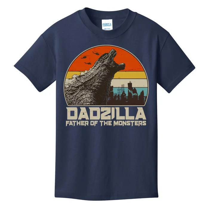 Cool Vintage Dadzilla Father Of Monsters Kids T-Shirt