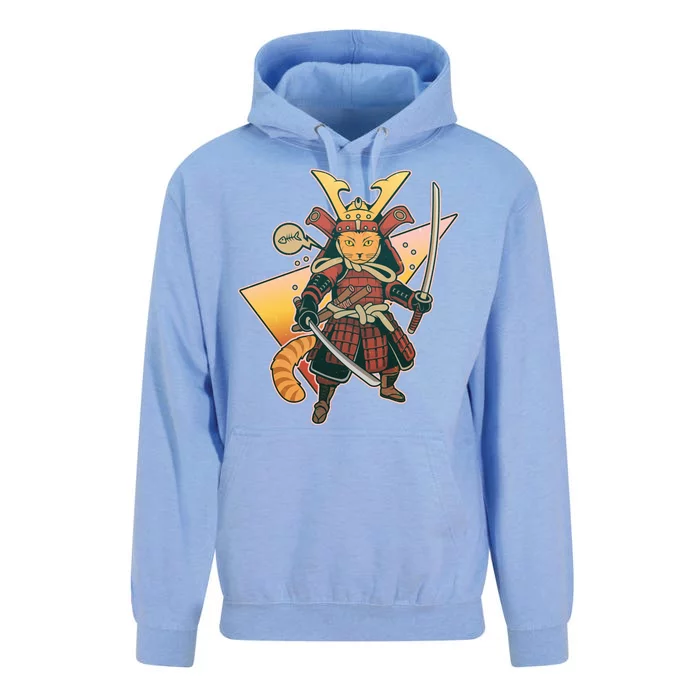 Cool Vintage Japanese Neko Cat Samurai Warrior Unisex Surf Hoodie