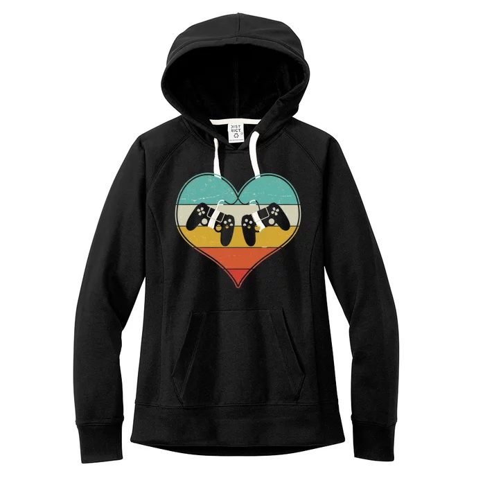 Cool Vintage Valentine Video Gamer Fan Women's Fleece Hoodie