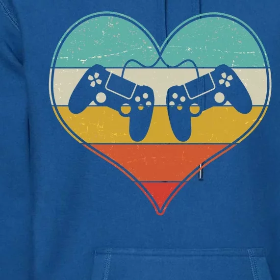 Cool Vintage Valentine Video Gamer Fan Premium Hoodie