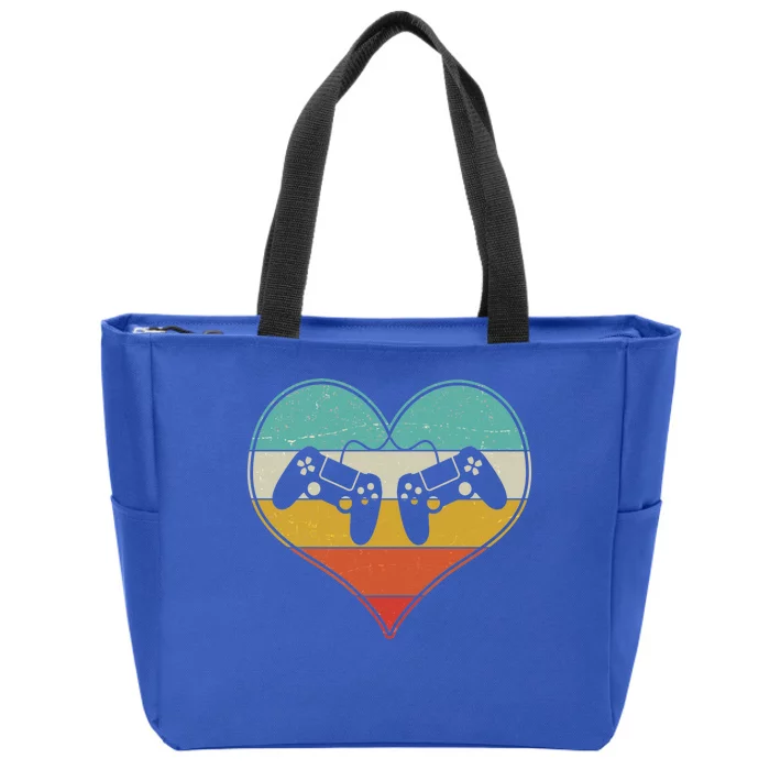 Cool Vintage Valentine Video Gamer Fan Zip Tote Bag