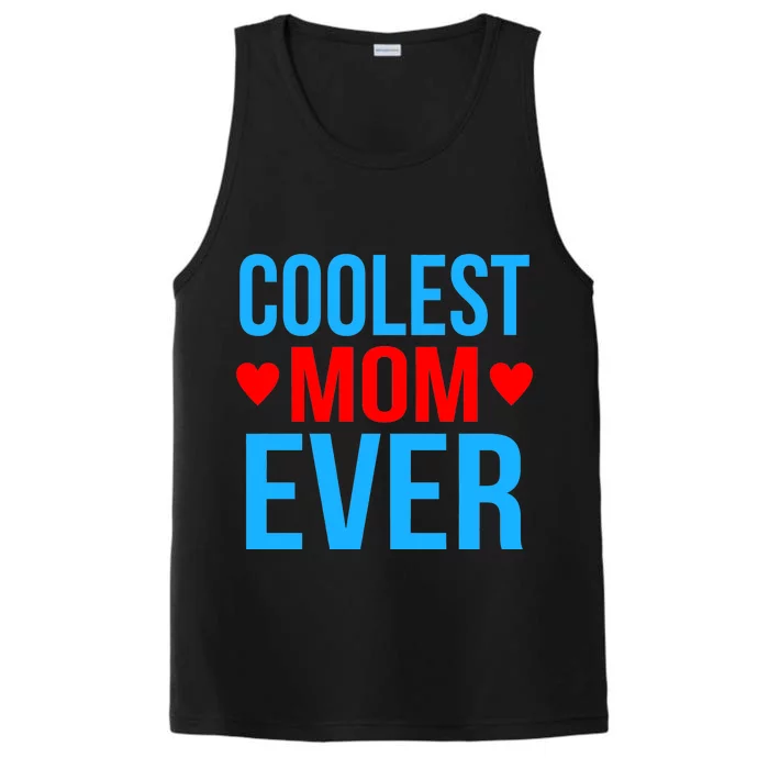 Coolest Mom Ever Hearts Performance Tank