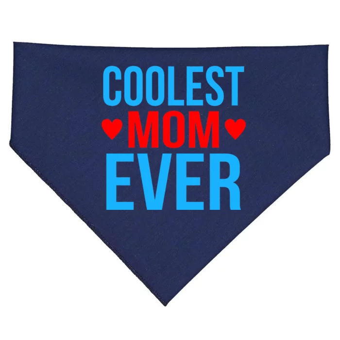 Coolest Mom Ever Hearts USA-Made Doggie Bandana