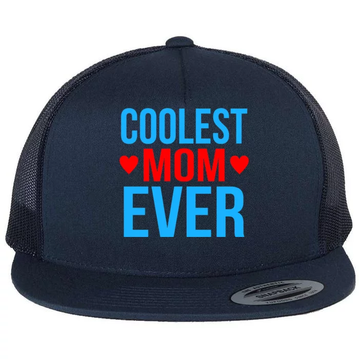 Coolest Mom Ever Hearts Flat Bill Trucker Hat