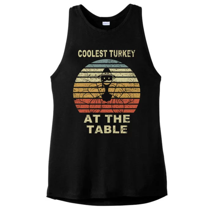 Coolest Turkey At The Table Vintage Ladies Tri-Blend Wicking Tank