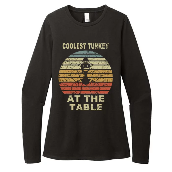 Coolest Turkey At The Table Vintage Womens CVC Long Sleeve Shirt