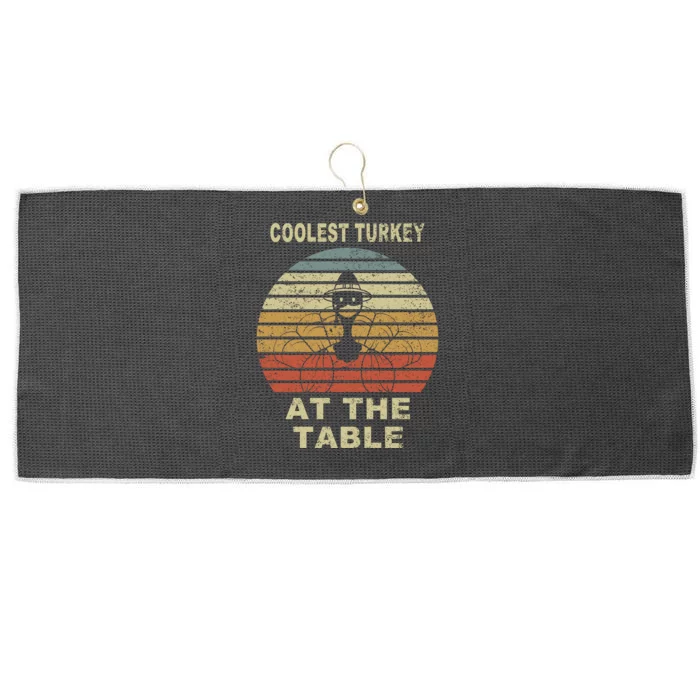 Coolest Turkey At The Table Vintage Large Microfiber Waffle Golf Towel