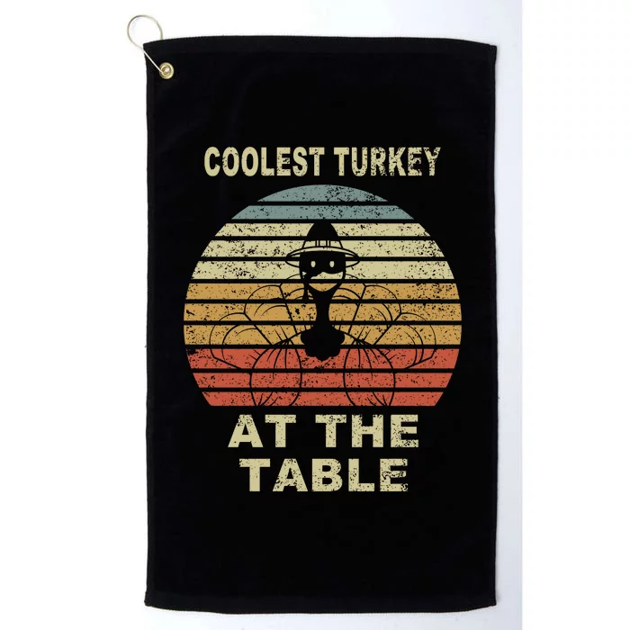 Coolest Turkey At The Table Vintage Platinum Collection Golf Towel