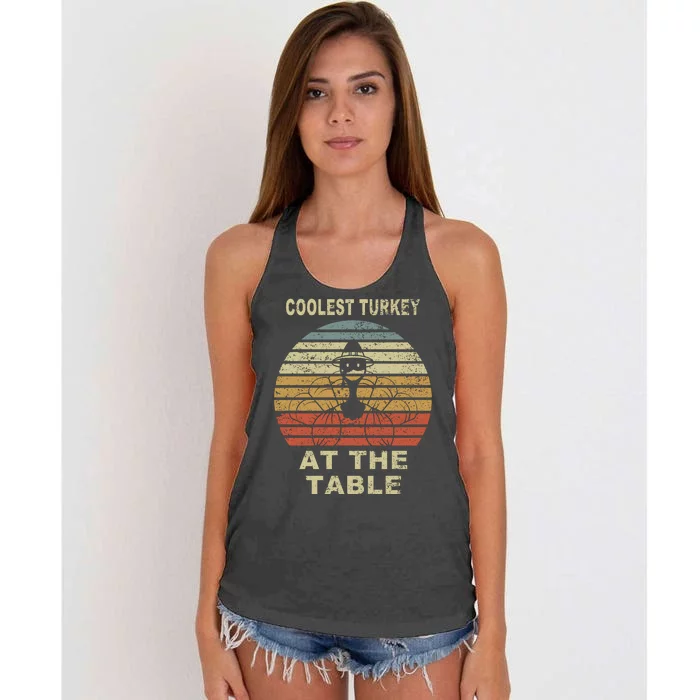 Coolest Turkey At The Table Vintage Women's Knotted Racerback Tank