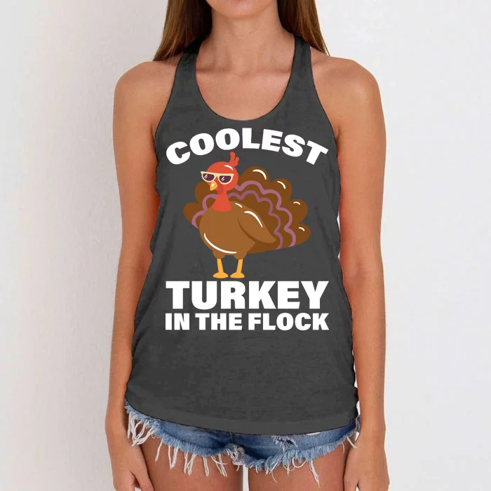 Coolest Turkey In The Flock Women's Knotted Racerback Tank