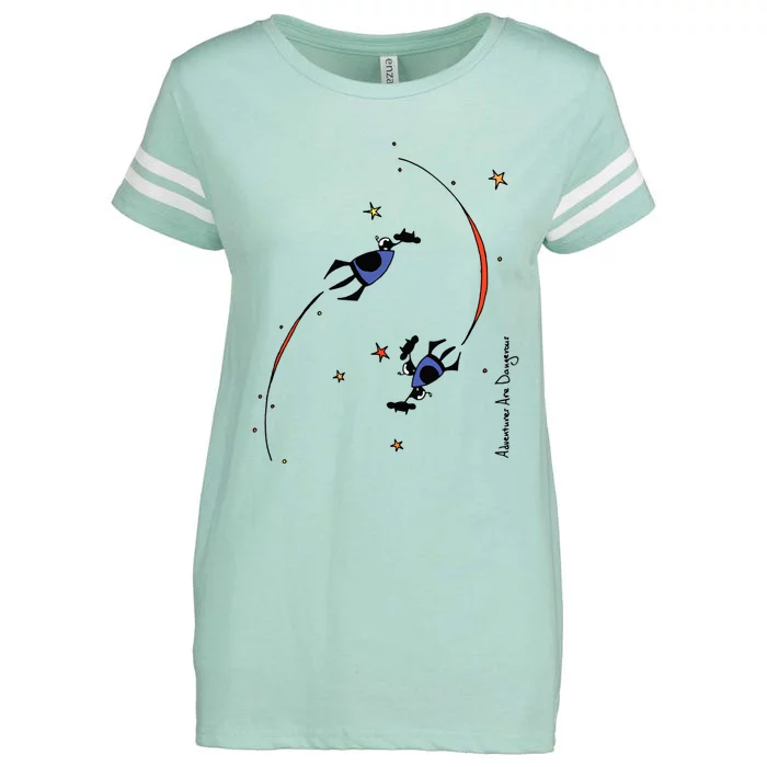 Cows On Purple Spaceships Stars (Colour Options Available) Gift Enza Ladies Jersey Football T-Shirt