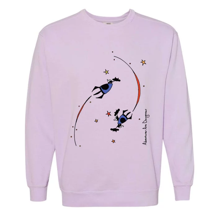 Cows On Purple Spaceships Stars (Colour Options Available) Gift Garment-Dyed Sweatshirt