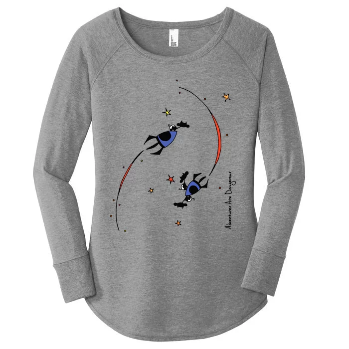 Cows On Purple Spaceships Stars (Colour Options Available) Gift Women's Perfect Tri Tunic Long Sleeve Shirt